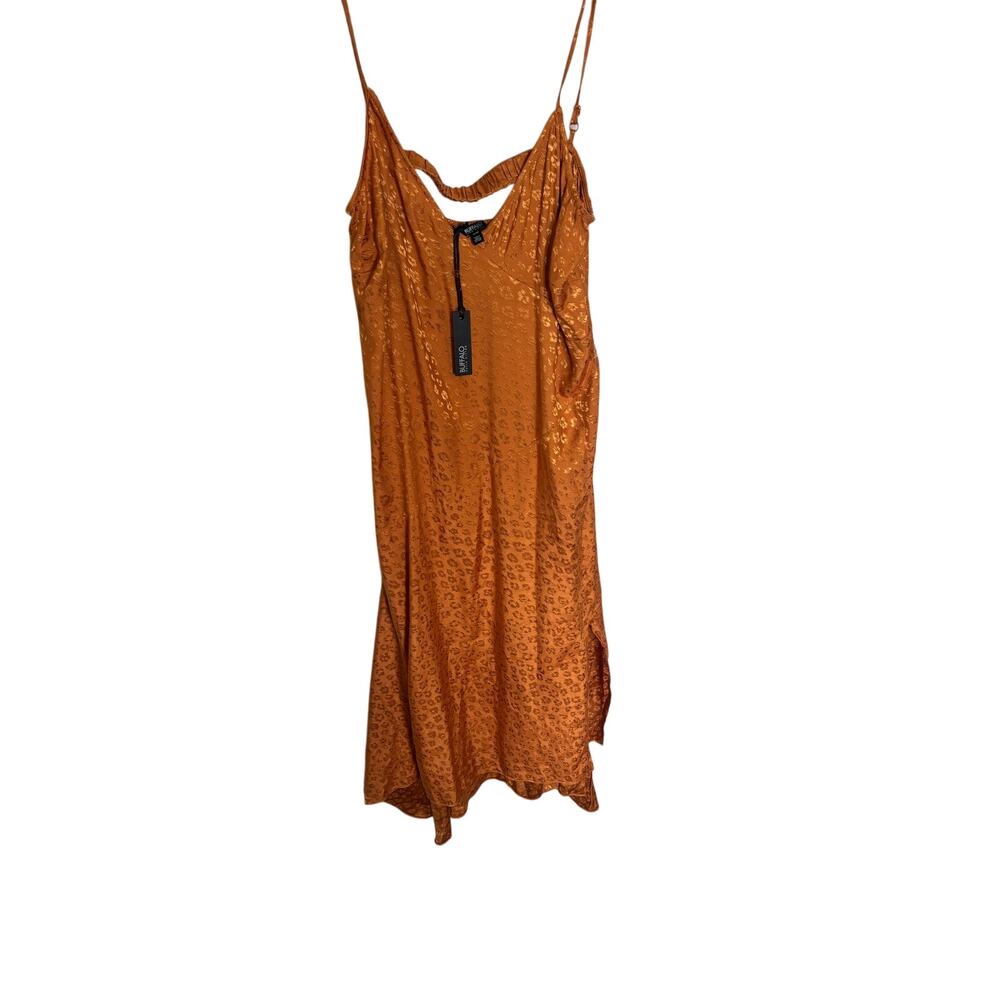 NWT Buffalo David Bitton Burnt Copper Leopard Print Midi Dress